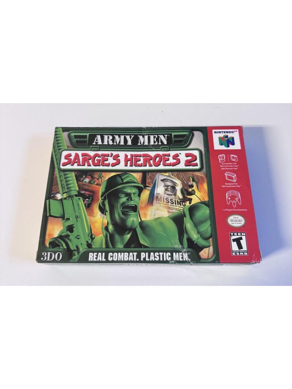 Army Men Sarge's Heroes 2 Nintendo 64 Video Game CIB Complete Tested